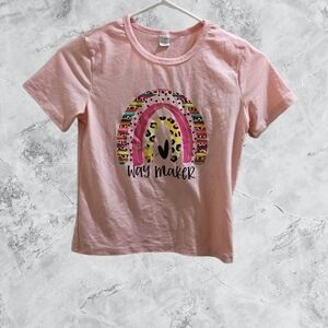 NWOT Amazon Girls Size 7/8 Pink Waymaker Rainbow TShirt